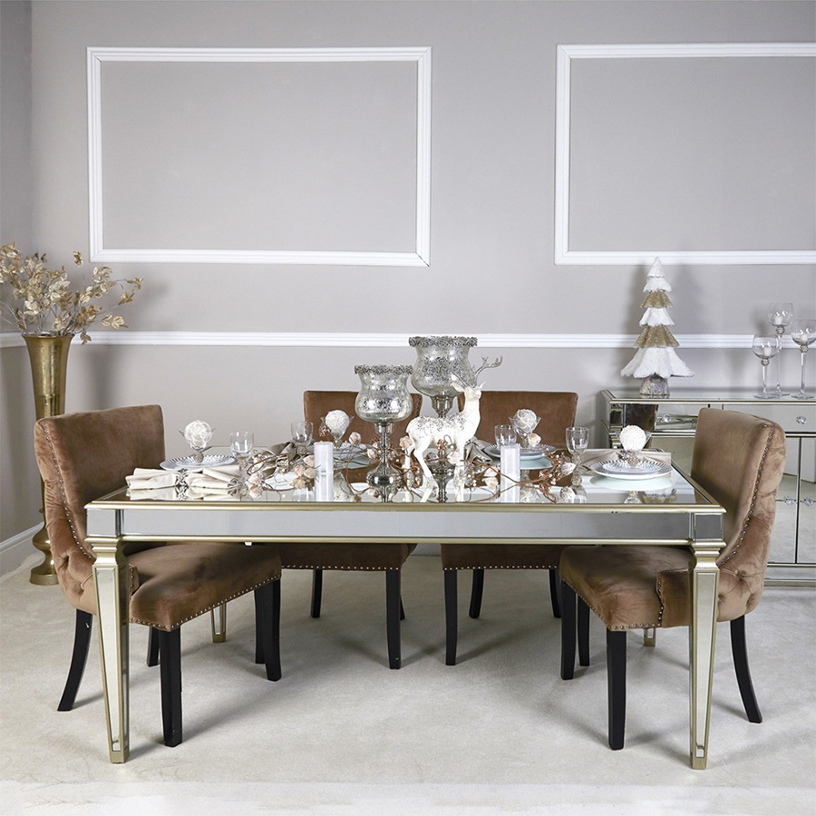 Andreas Gold Trim 1.8m Dining Table