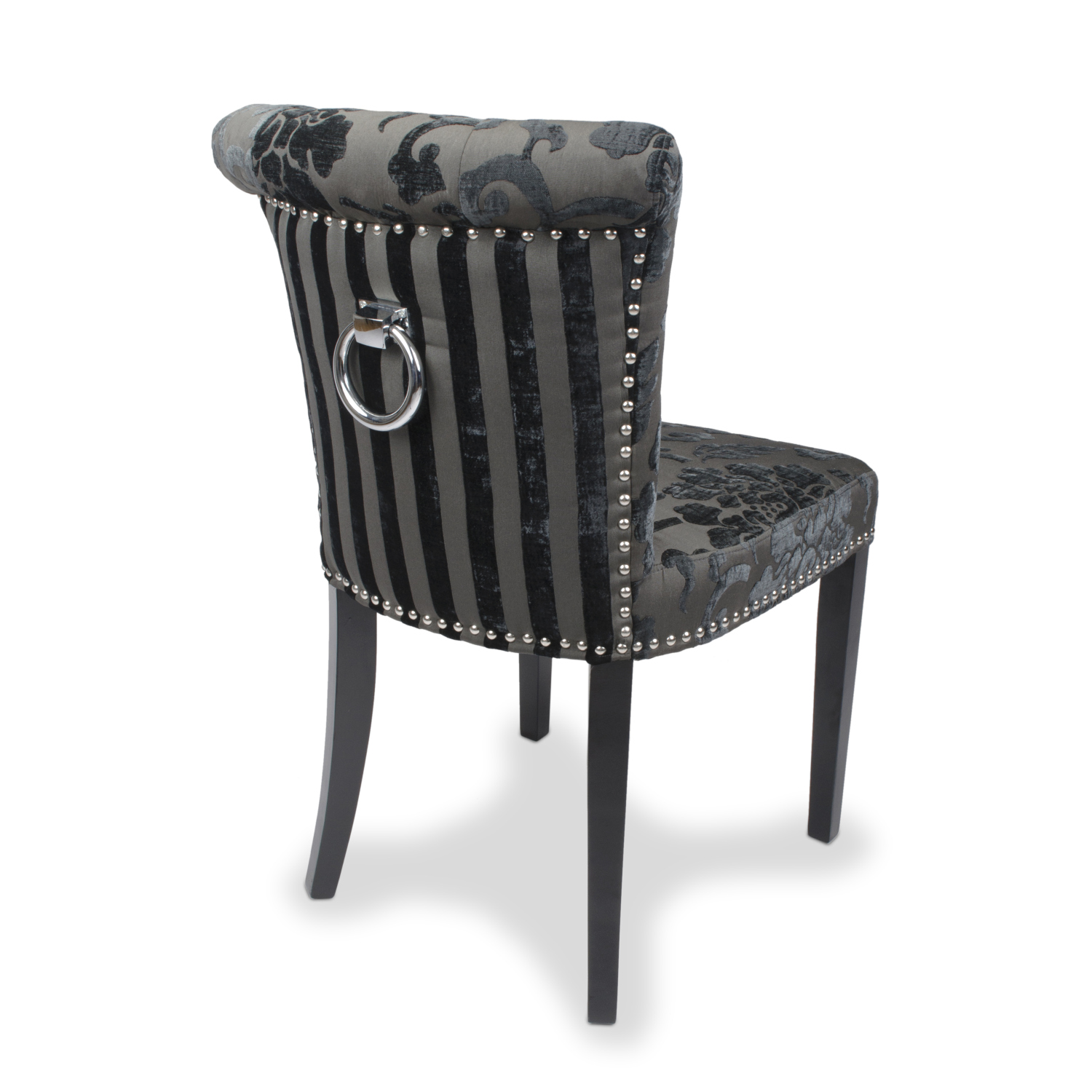 Sanderson Charcoal Black Baroque Knocker Back Chair