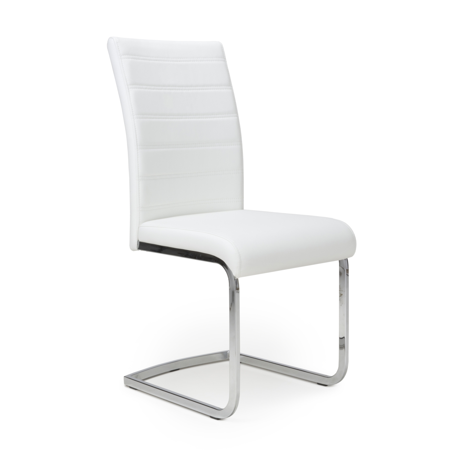 Carlton White Faux Leather Floating Dining Chair