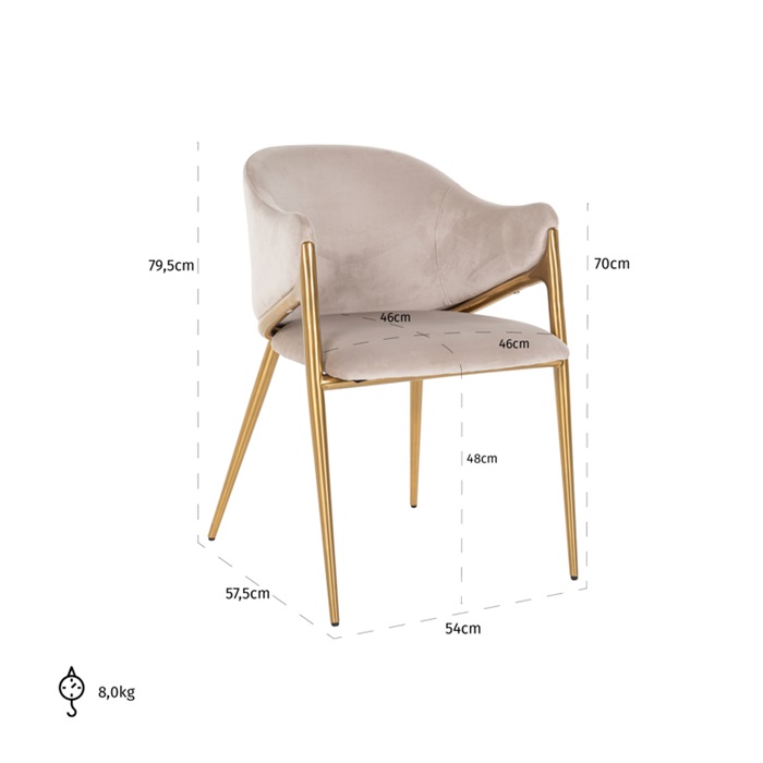 Gildo Anthracite Velvet Dining Chair
