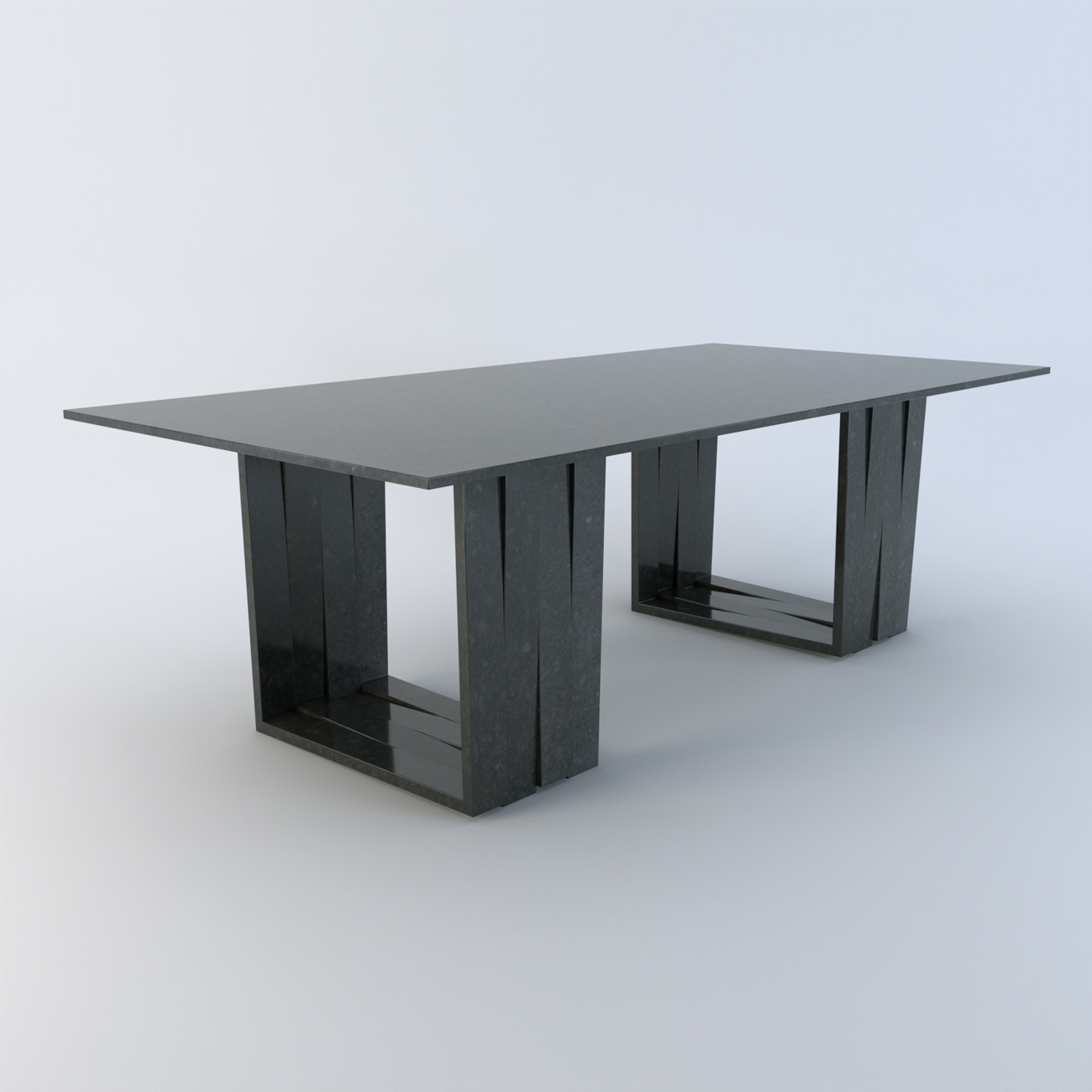 Aria Duo 2.9m Forest Black Granite Dining Table