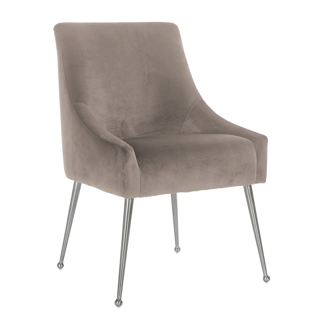 India Grey Velvet Handle Dining Chair