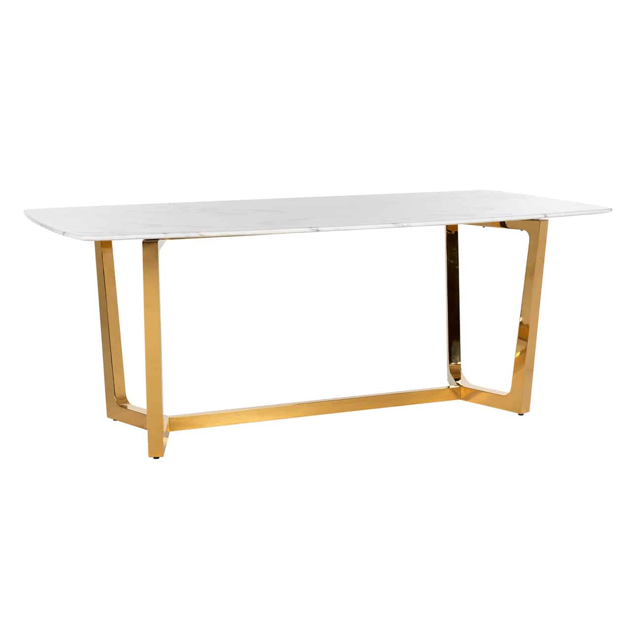 Dylan 2m Marble & Gold Dining Table