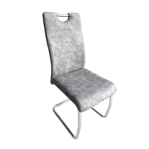 Thandi Light Grey Suede Handle Back Dining Chair