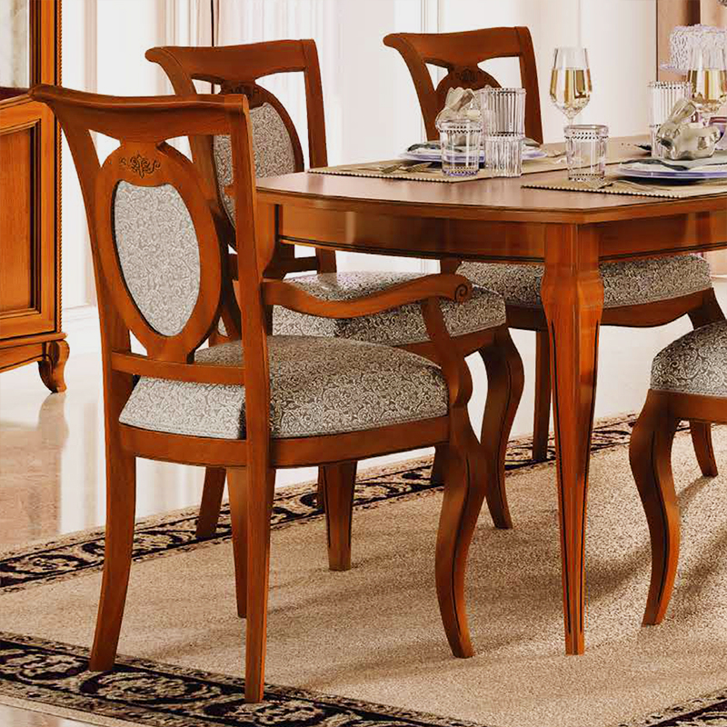 Fabrina Walnut Upholstered Carver Dining Chair