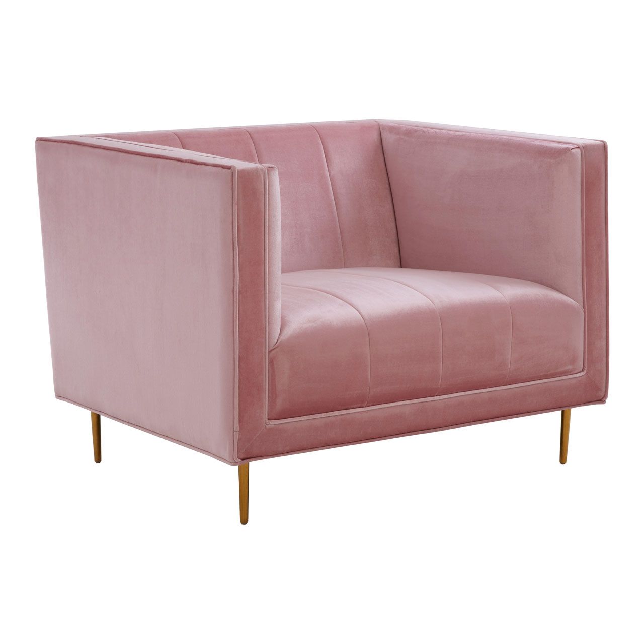 Orlig Pink Velvet Armchair