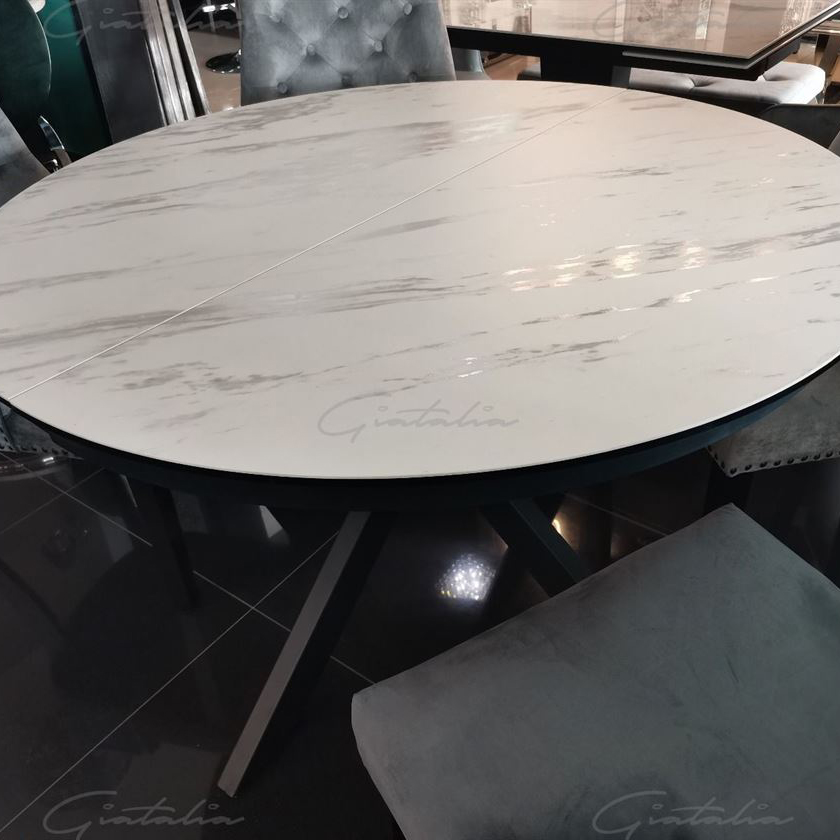 Alvaro White Ceramic 1.2m-1.6m Extending Dining Table
