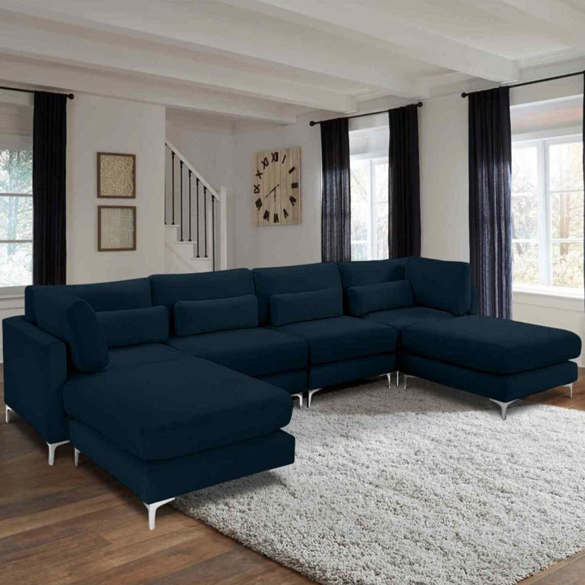 Leigh Peacock Velvet U Shape Modular Sofa