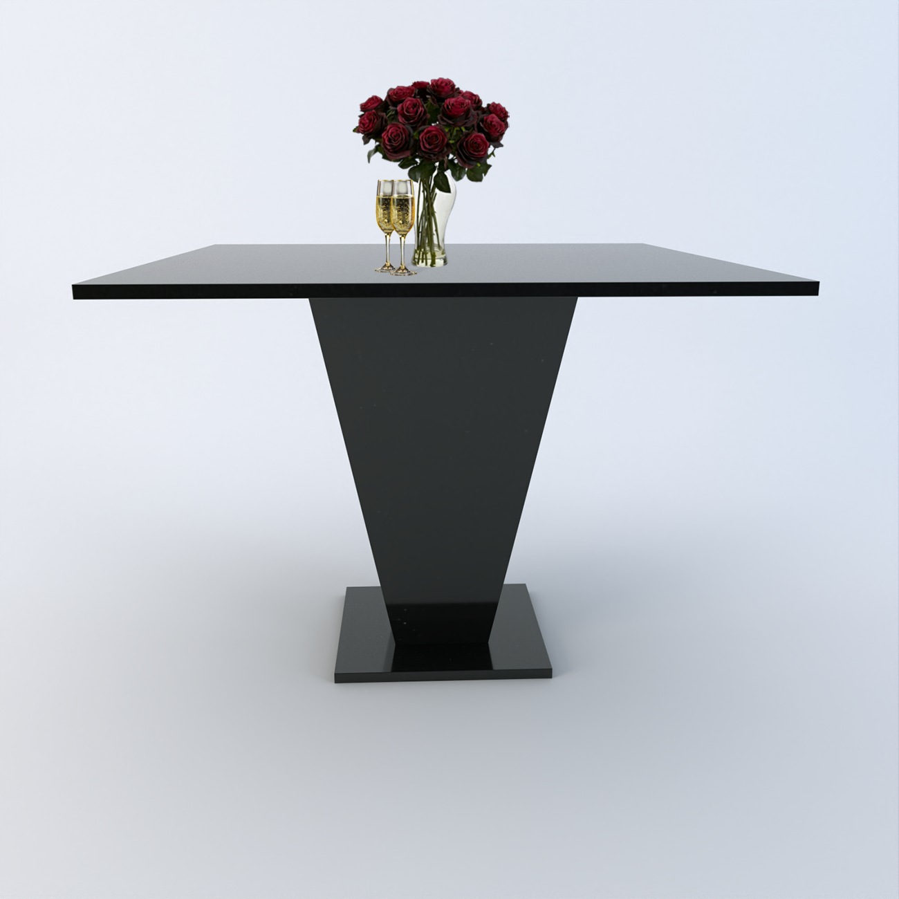 Crescendo 1m Forest Black Granite Dining Table