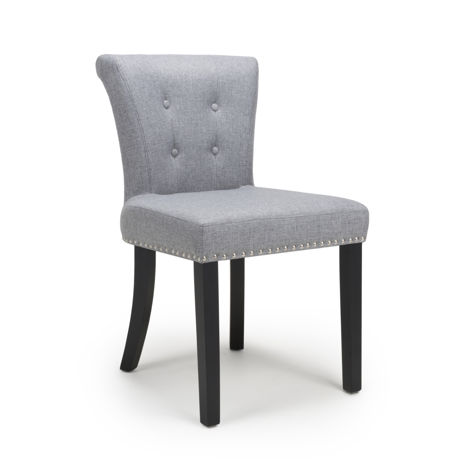 Sanderson Silver Grey Linen Knocker Back Chair