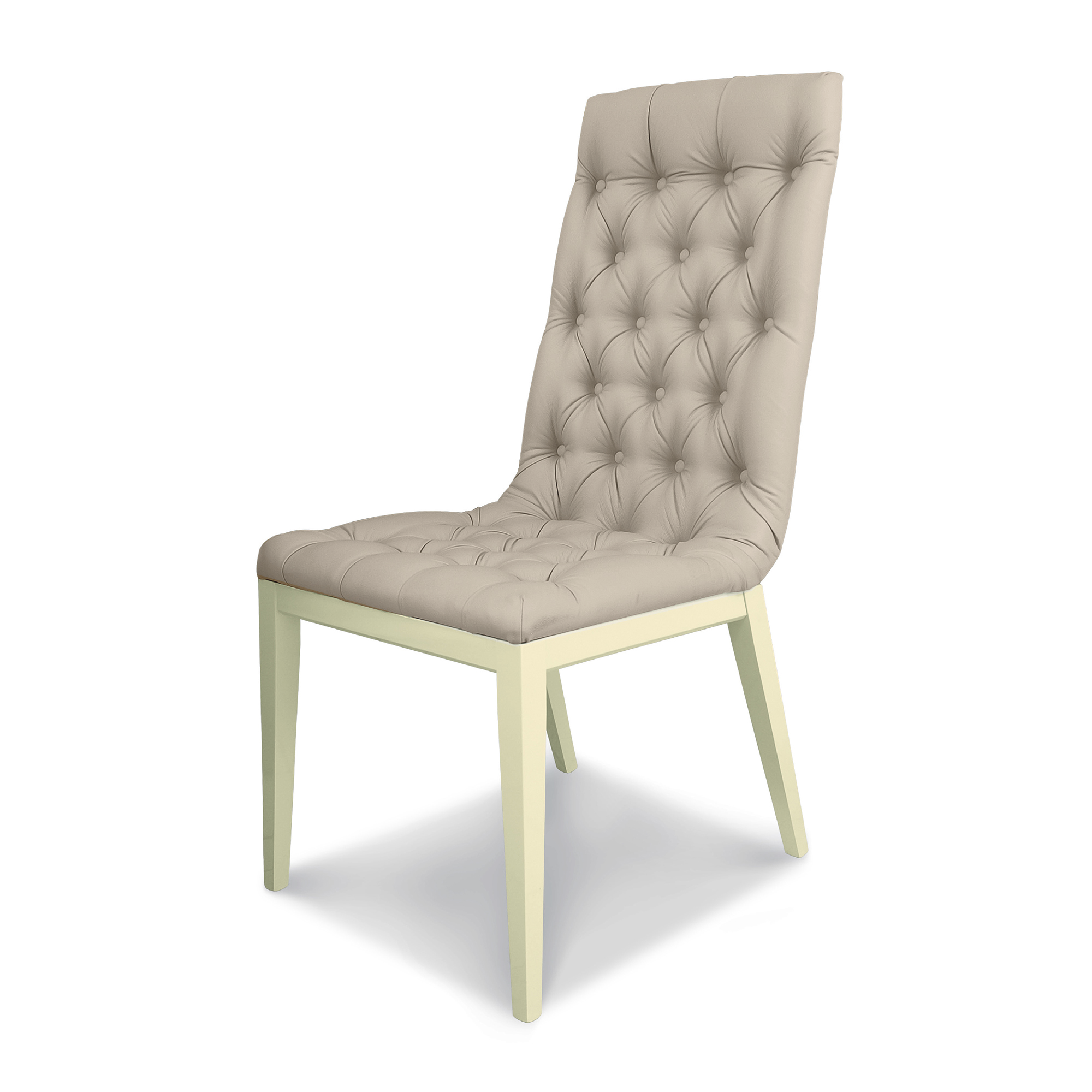 Capitonne Ivory High Gloss Dining Chair