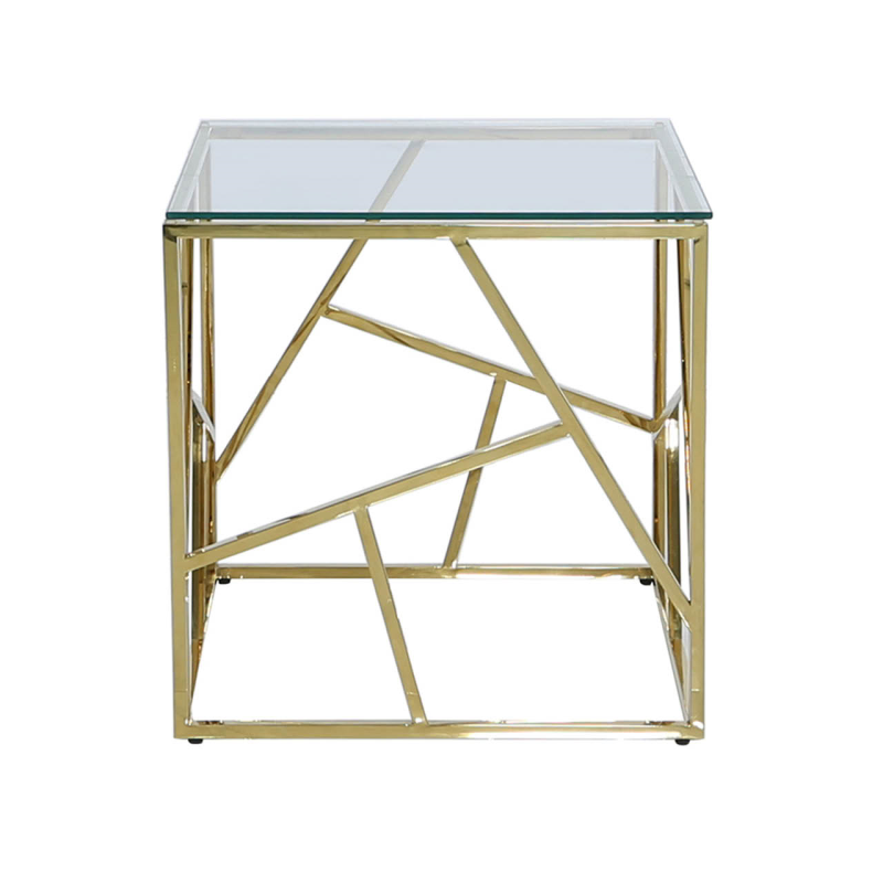 Azi Gold Glass Lamp Table