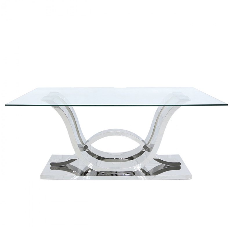 Cardina Glass & Stainless Steel 1.8m Dining Table