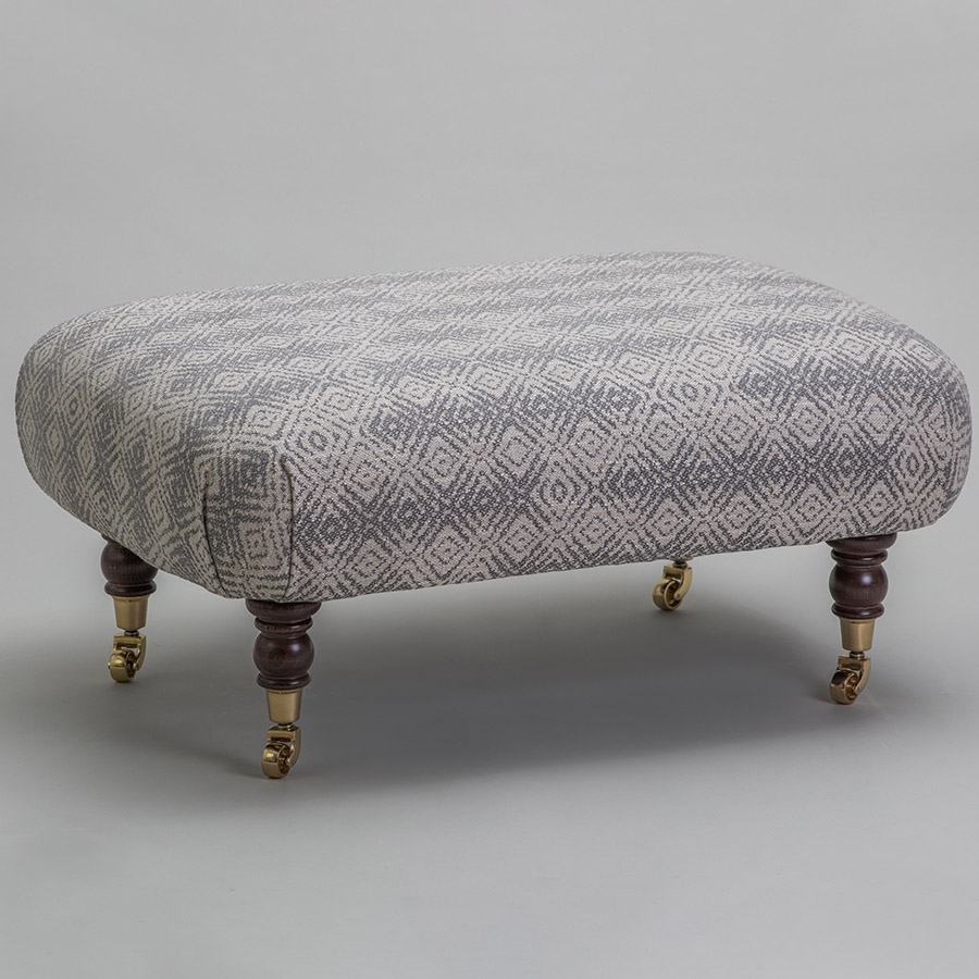 Vogue Annie Small Fresco Silver Upholstered Footstool