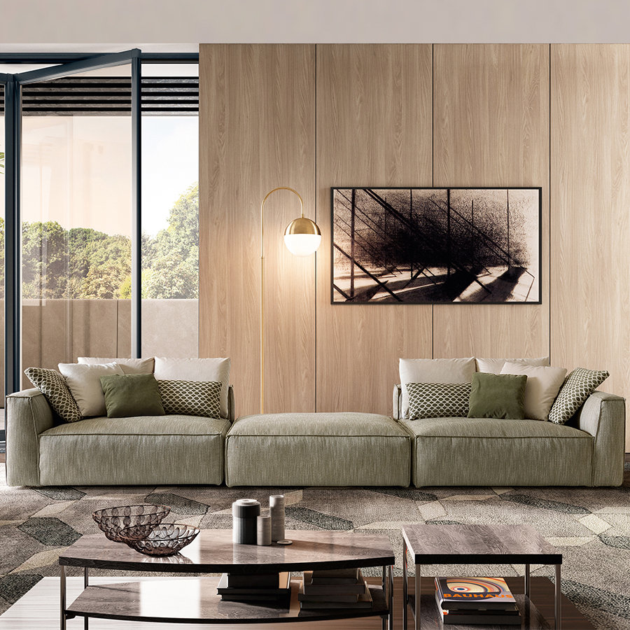 Palmero Green Fabric 4m Modular Sofa