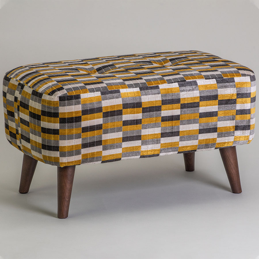 Vogue Ringo Small District Gold Upholstered Feature Footstool