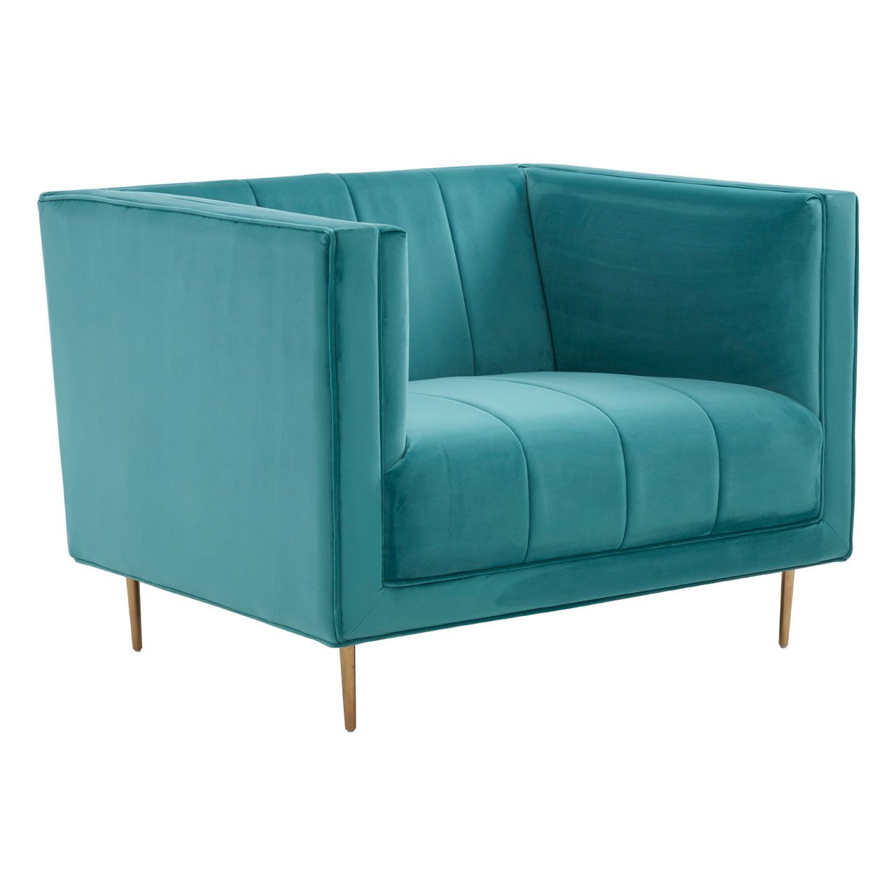 Orlig Blue Velvet Armchair
