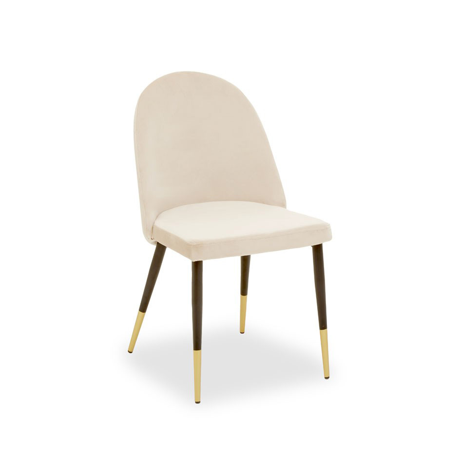 Gilberta White Velvet Curved Dining Chair