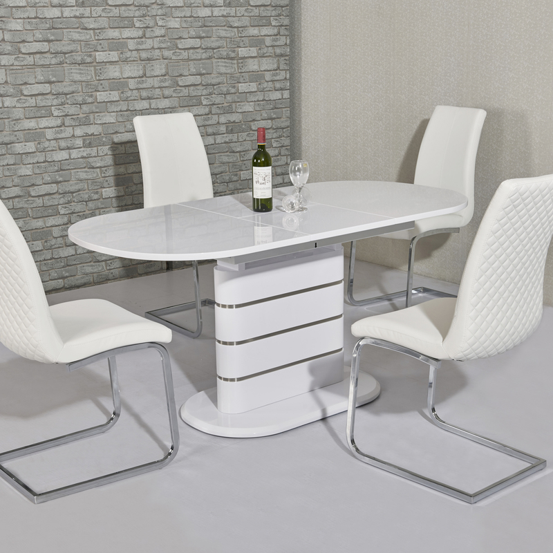 Thalia White Gloss 1.6m-2m Dining Table