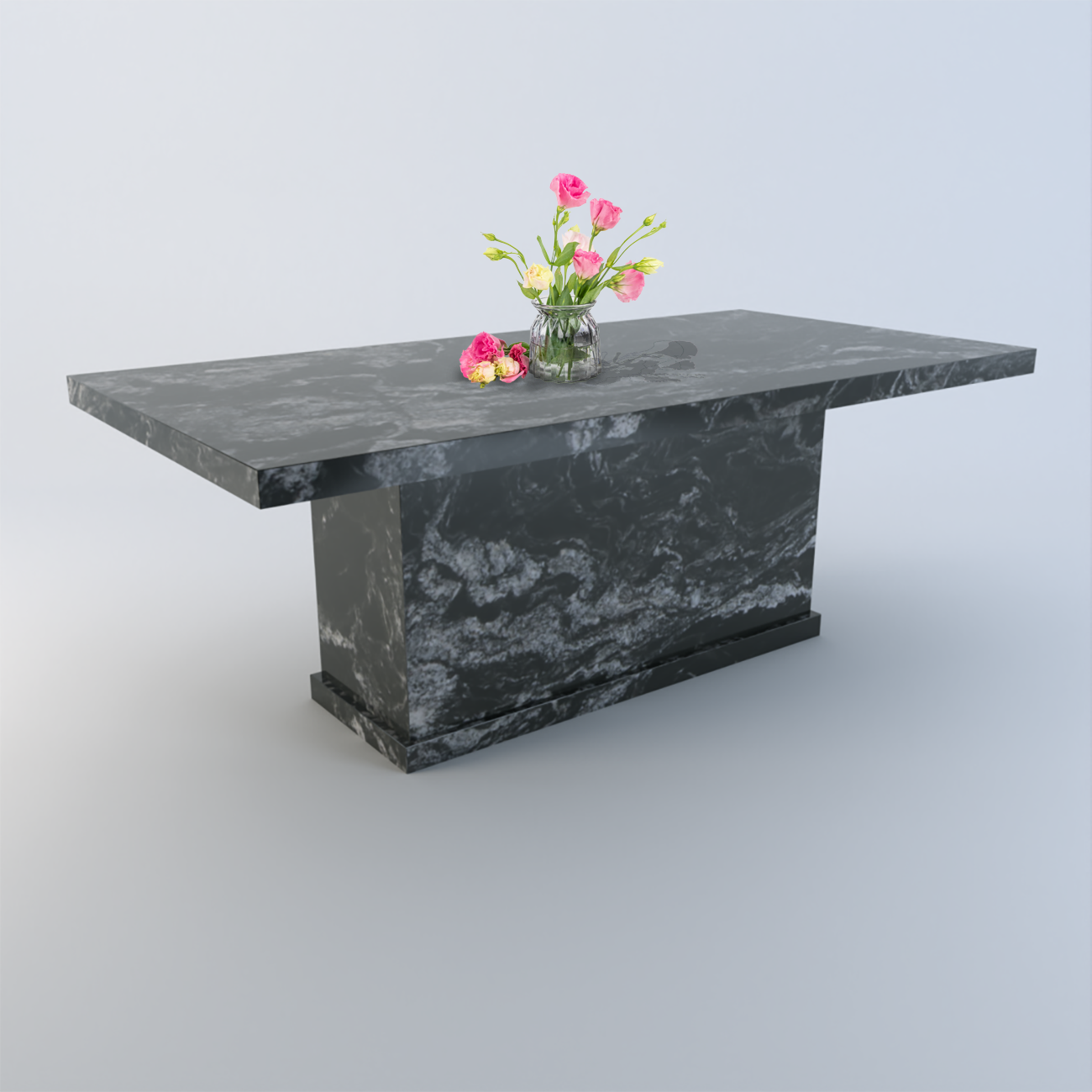 Athena 2.9m Forest Black Granite Dining Table