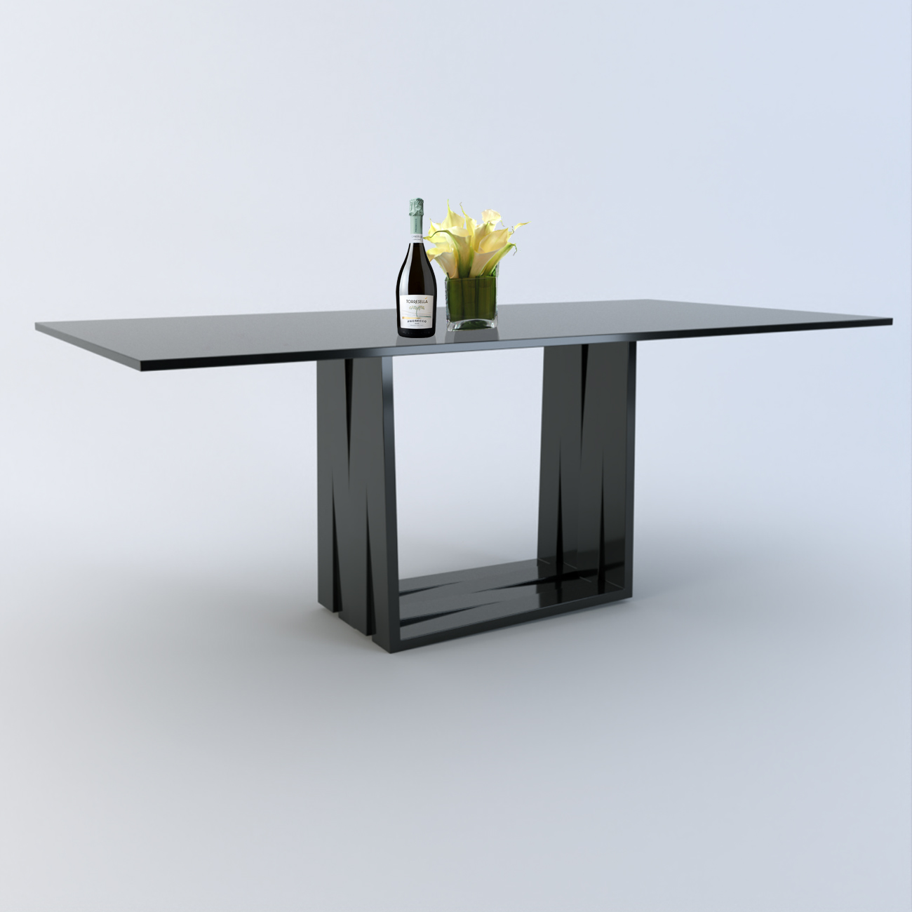Aria 2m Indian Black Granite Dining Table
