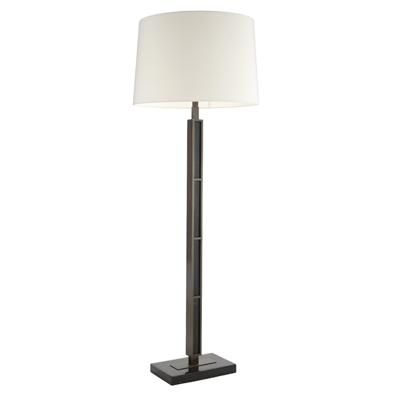Perry Black Marble Antique Brass Floor Lamp (base only)