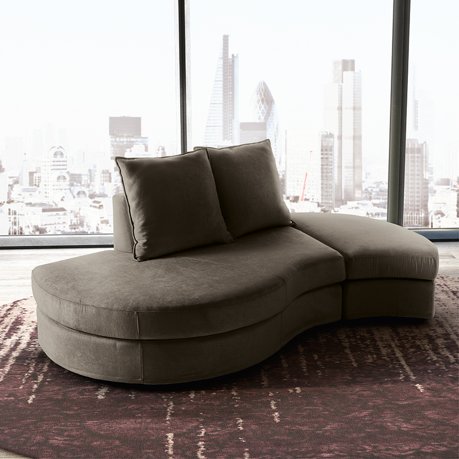 Nareso 1.1m x 1.8m Curved Half Back Modular Sofa