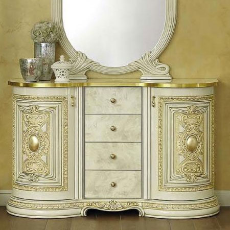 Varazze Ornate Gold & Ivory 2 Door Buffet With Drawers