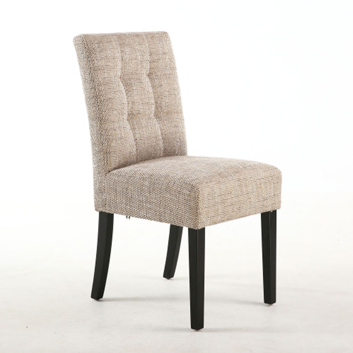 Moby Oatmeal Tweed Waffle Back Dining Chair (Black Legs)
