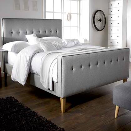 Eva Buttoned Piped Low End Bed