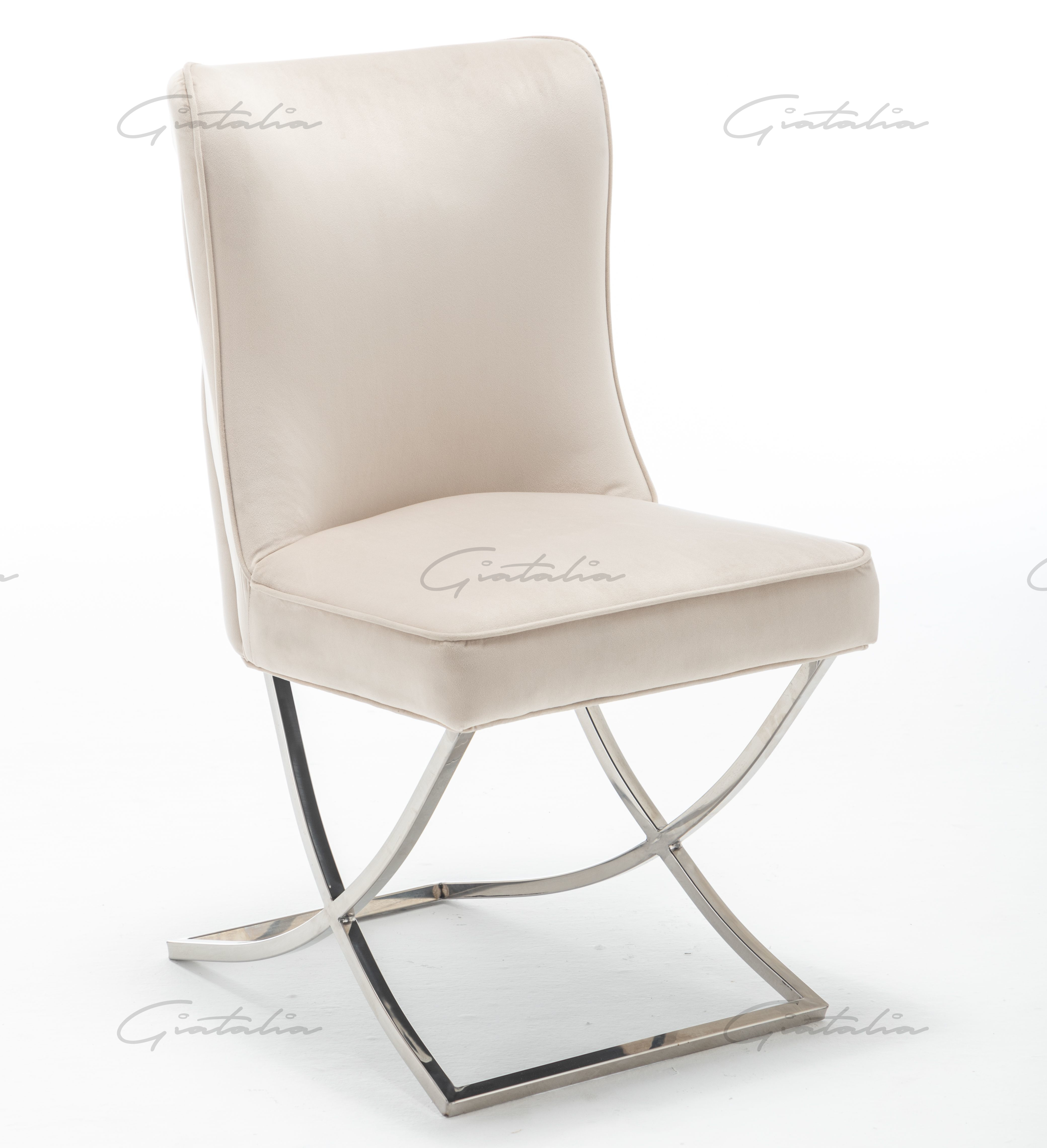 Belgravia Dark Grey French Velvet Buttoned Dining Chair