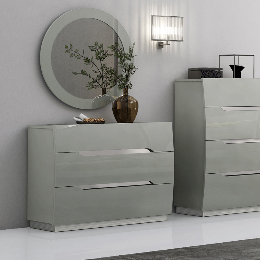 Lily High Gloss Grey Chest of Drawers